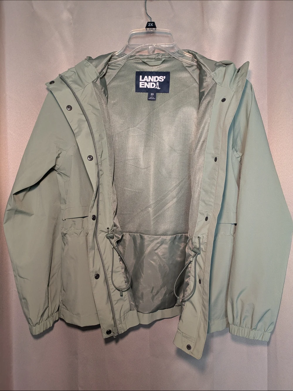 Lands' End Light Green/Mint Hooded Anorak Jacket - Picture 4 of 4